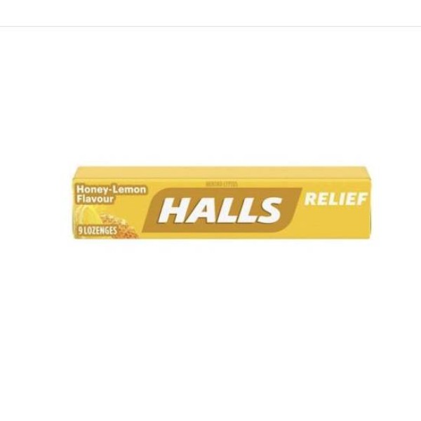 Halls menthol cough drops honey lemon