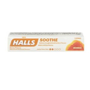 Halls menthol cough drops honey soothe