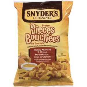 Snyder’s Of Hanover Pretzel pieces Honey Mustards & Onion. 240g